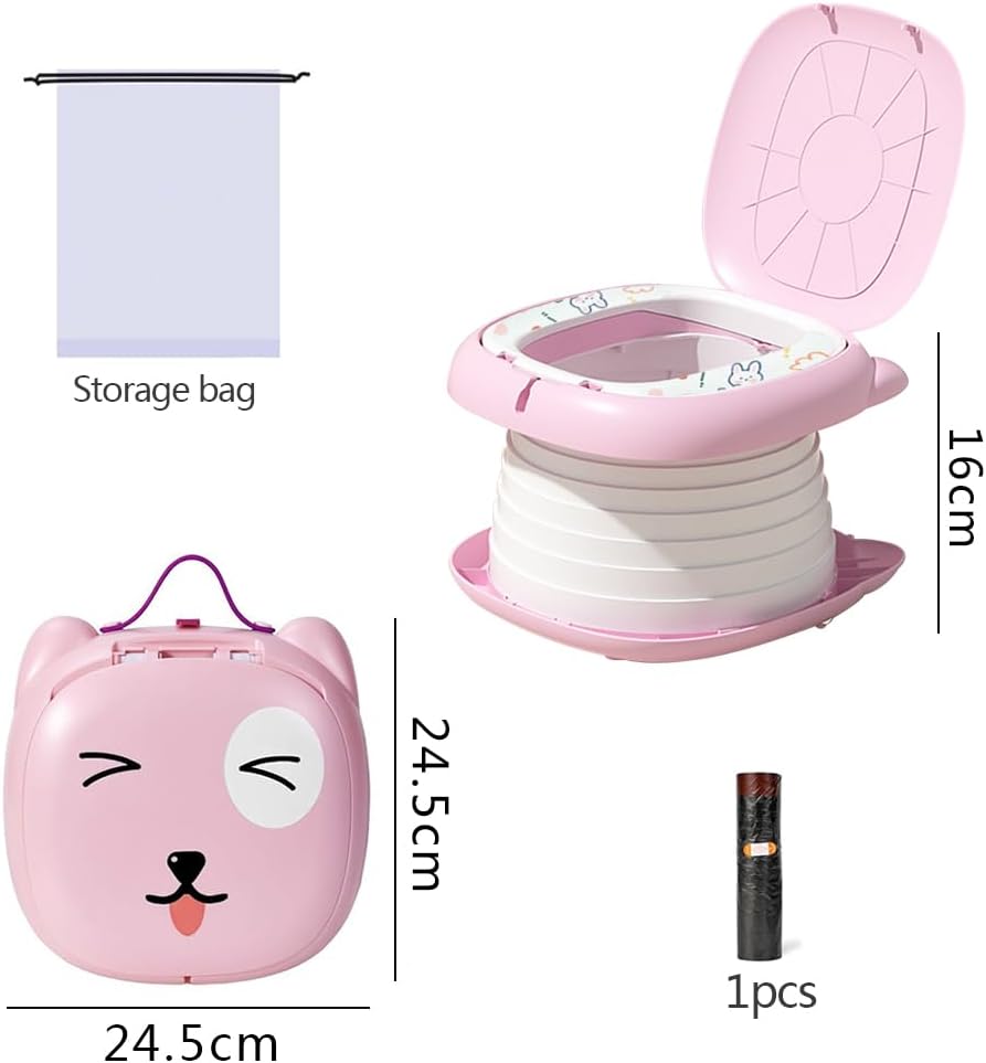 Klapptoilette für Kinder,Kindertoilette Tragbar,Kinder Reise Töpfchen,Töpfchen Faltbar,Tragbare Baby