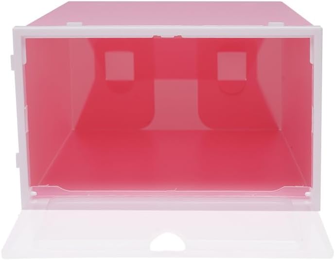 Schuhboxen 20 Stück Transparent Rosa Stapelbare Schuhkartons mit Klapptür und Belüftung, Schuh Organ