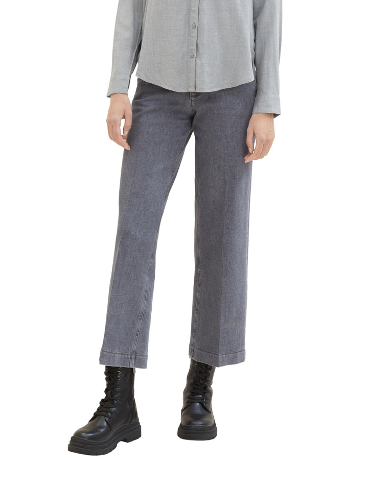 TOM TAILOR Damen High Waist Culotte Jeans mit weitem Bein 31W / 30L 10210 - Grey Denim, 31W / 30L 10