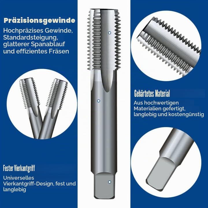 Maschinengewindebohrer HSS Gewindeschneider Durchgangsloch Gerade Nut Geeignet Für Gewindeschneidmas