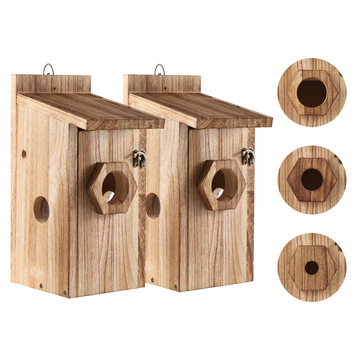 2er Vogelhaus Bausatz Set, Nistkästen für Vögel für Draussen Wetterfest, Vogelhaus zum Aufhängen, Ne