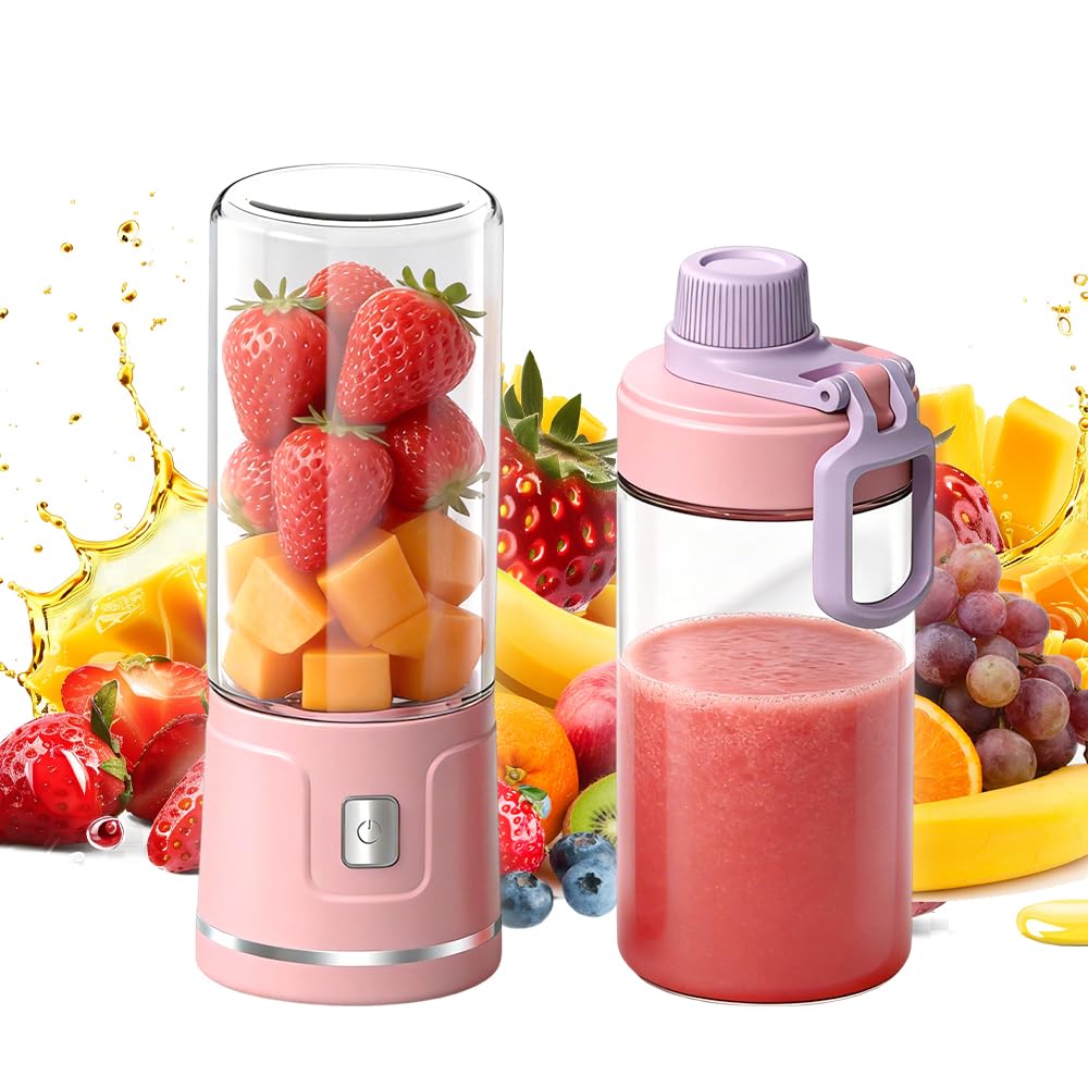 Tragbarer Mixer, 450ml Mini Mixer, 38-Blatt Elektrischer Saftpresse, Mixer Smoothie Maker, USB Wiede