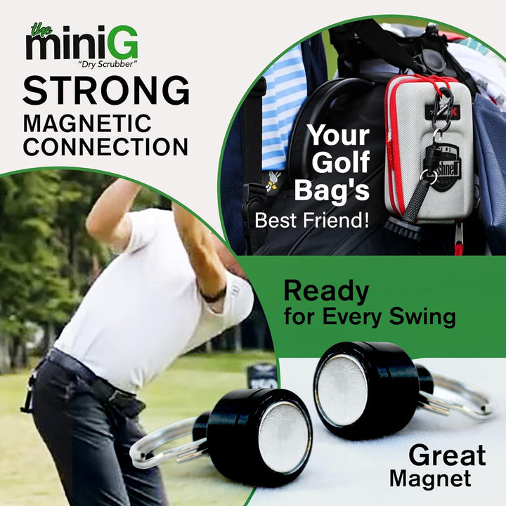 Grooveit MiniG The Dry Scrubber - Mini Golf Club Brush - Heavy-Duty Nylon Bristles - 3-Yr Warranty -