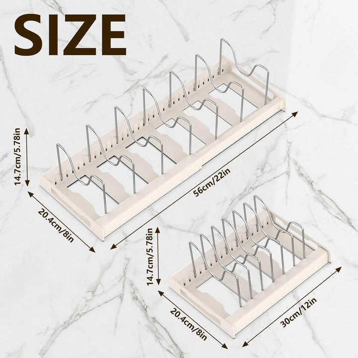 Topfdeckelhalter, Pfannenhalter Erweiterbar Topfregal für Schublade Pfannen Organizer mit 7 Verstell