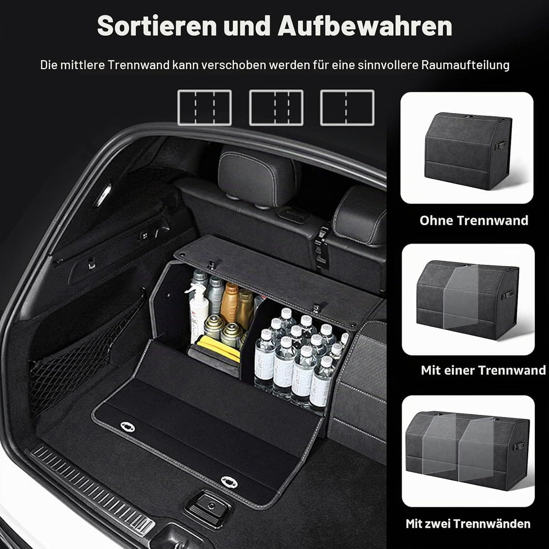 Ergocar Kofferraum Organizer, Faux Gewebtes Wildleder Autotasche Auto Kofferraum Box, Zusammenklappb