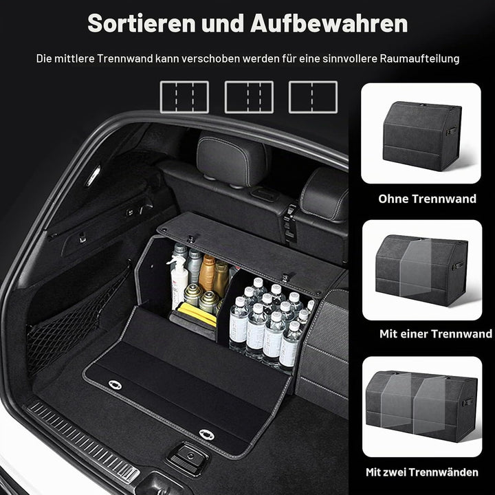 Ergocar Kofferraum Organizer, Faux Gewebtes Wildleder Autotasche Auto Kofferraum Box, Zusammenklappb