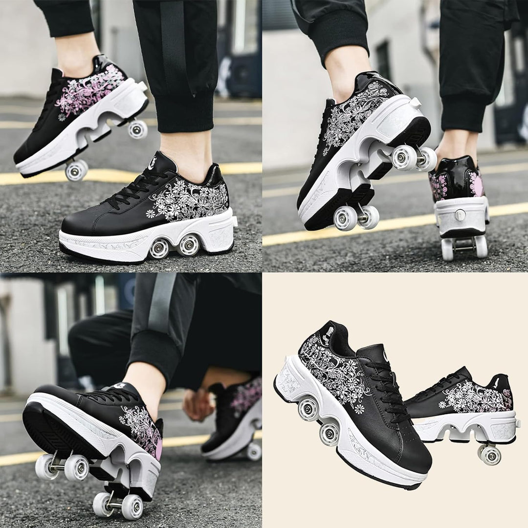 Rollschuhe für Mädchen, Sneaker, Roller, Skateboardschuhe, Sneaker, mit Rollen, Sport, Gymnastik, Mo