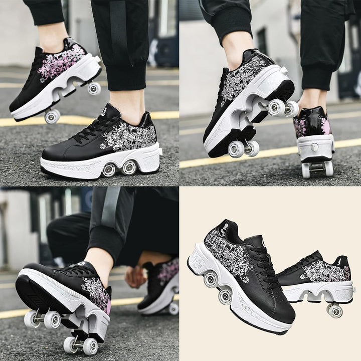 Rollschuhe für Mädchen, Sneaker, Roller, Skateboardschuhe, Sneaker, mit Rollen, Sport, Gymnastik, Mo