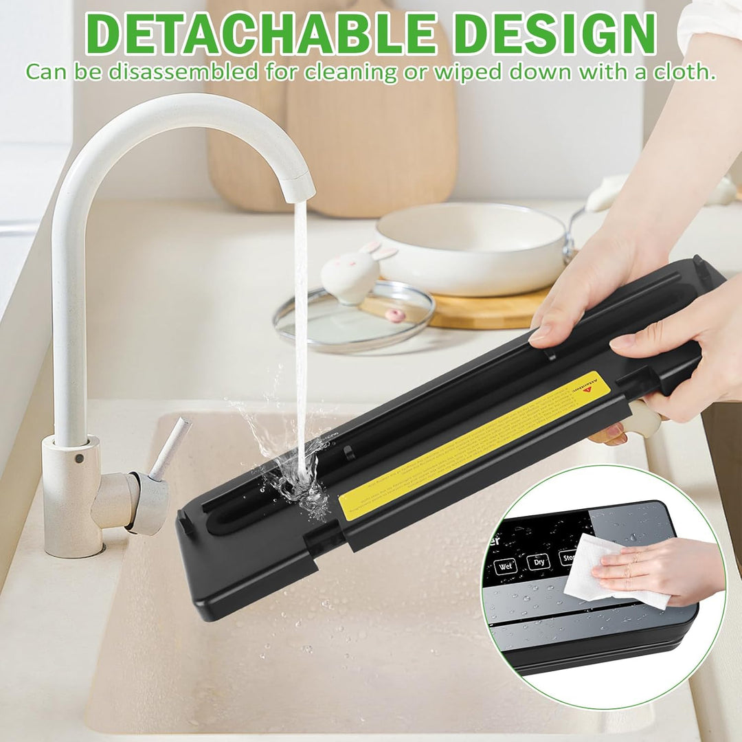 Vakuumiergerät, Vak-uumierer Lebensmittel 8 x Länger Frisch mit Eingebauter Cutter, 30cm Stabile Sch