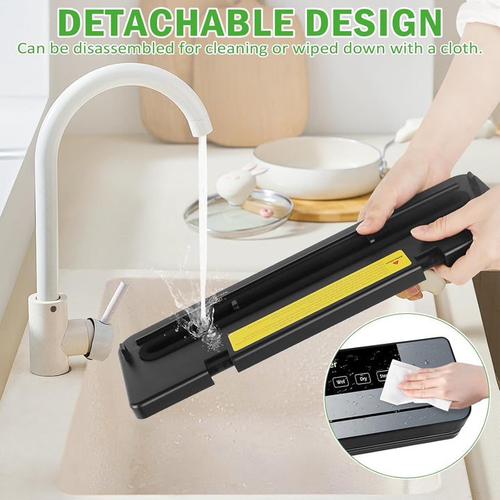 Vakuumiergerät, Vak-uumierer Lebensmittel 8 x Länger Frisch mit Eingebauter Cutter, 30cm Stabile Sch