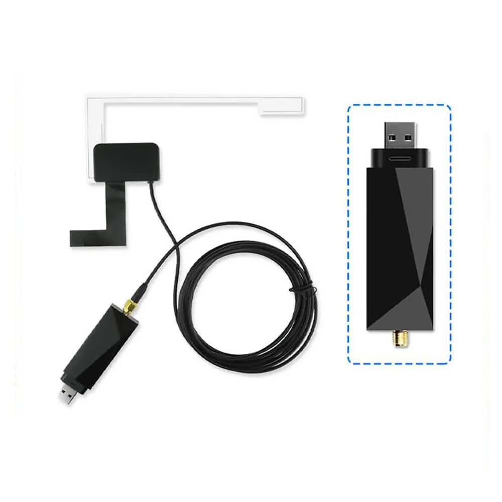 Auto DAB/DAB+ Dongle USB Adapter mit Autoscheibenantenne, Universal für Android Autoradio Player, mi
