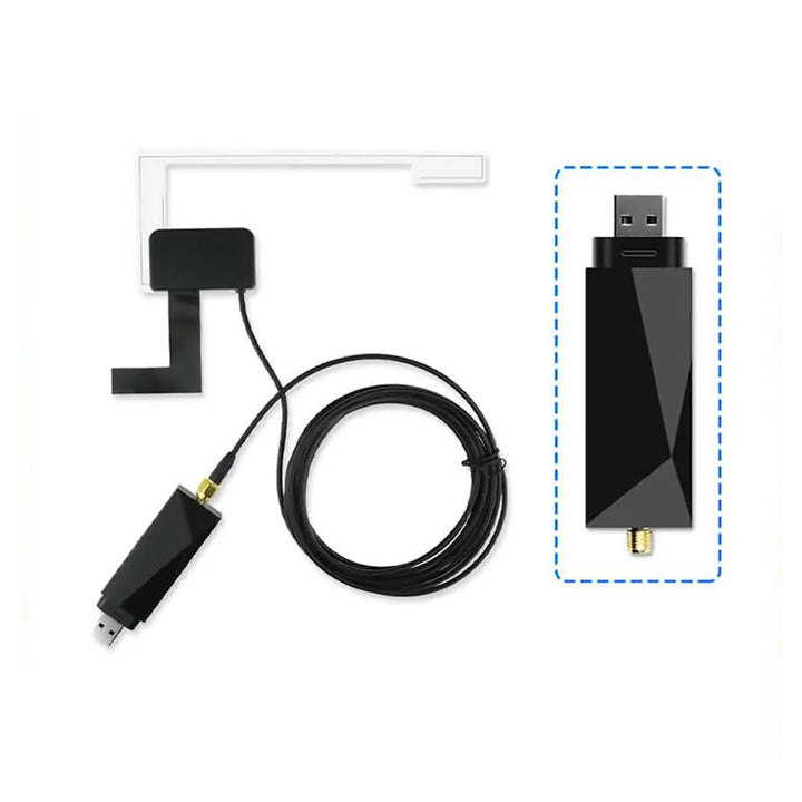 Auto DAB/DAB+ Dongle USB Adapter mit Autoscheibenantenne, Universal für Android Autoradio Player, mi
