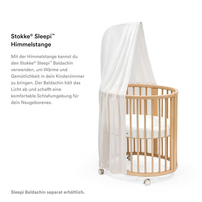 Stokke Sleepi Himmelstange V3, Hazy Grey - Hergestellt aus massivem Buchenholz - Kompatibel Sleepi B