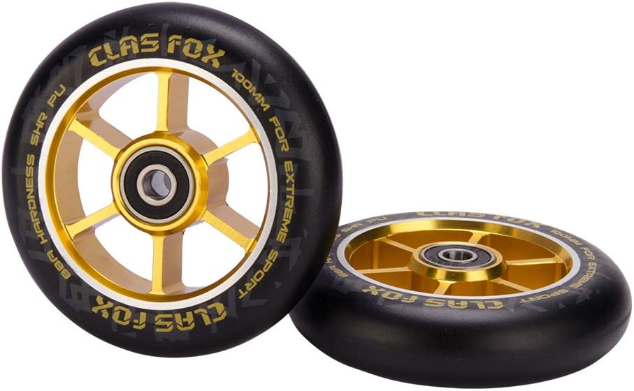 CLAS FOX Pro Stunt Scooter Rollen Roller Räder Wheels 100mm EIN Paar mit ABEC-9 Kugellager CNC Metal