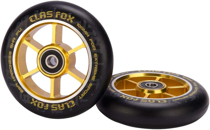 CLAS FOX Pro Stunt Scooter Rollen Roller Räder Wheels 100mm EIN Paar mit ABEC-9 Kugellager CNC Metal