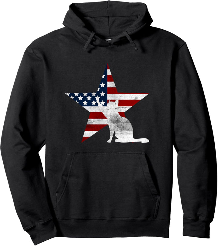 4. Juli Katze USA Flagge Sunglass Freedom American Pullover Hoodie