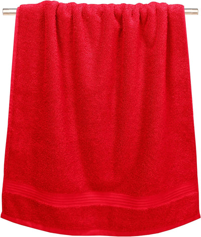 Lashuma Frottee Handtuch mit Sternzeichen Stier Bestickt, 70x140cm Linz Liegetuch Scharlach Rot Stie