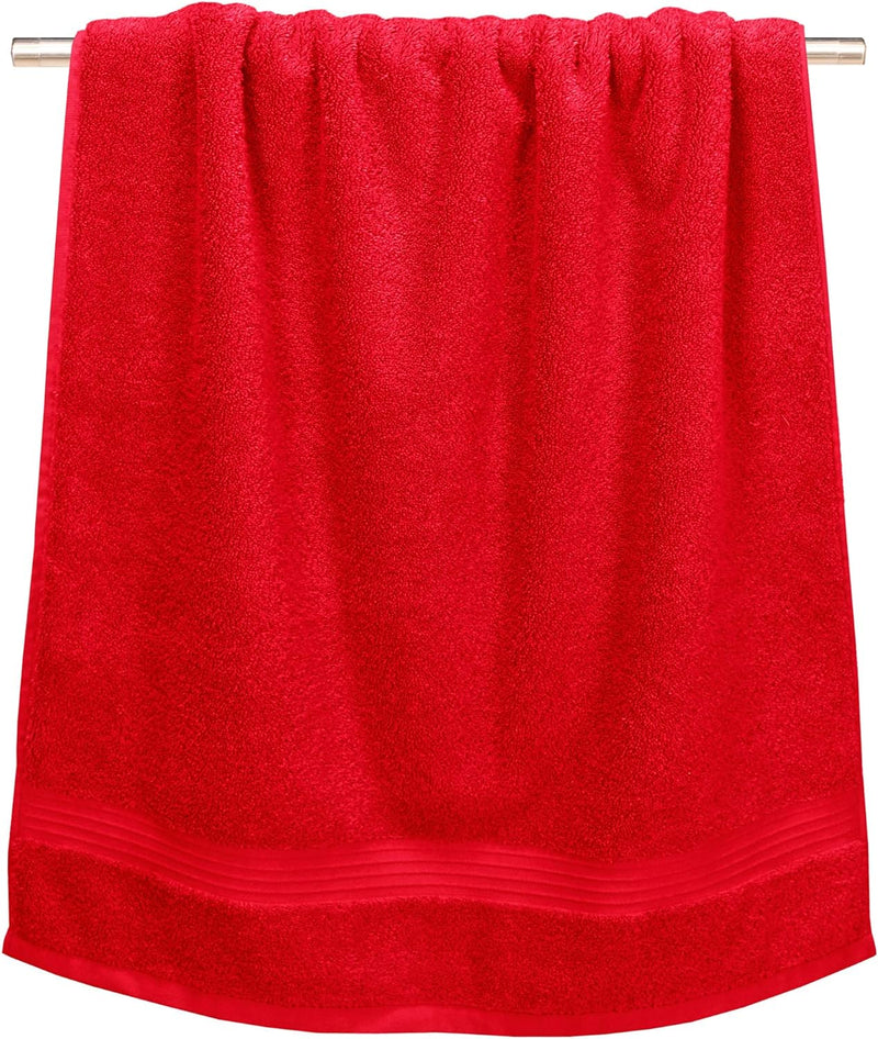 Lashuma Frottee Handtuch mit Sternzeichen Stier Bestickt, 70x140cm Linz Liegetuch Scharlach Rot Stie
