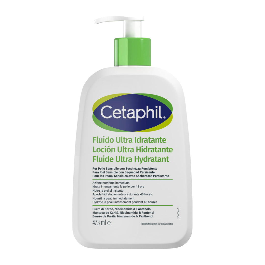 Cetaphil Ultra feuchtigkeitsspendende Flüssigkeit, Gesichts- und Körpercreme, für Haut mit anhaltend