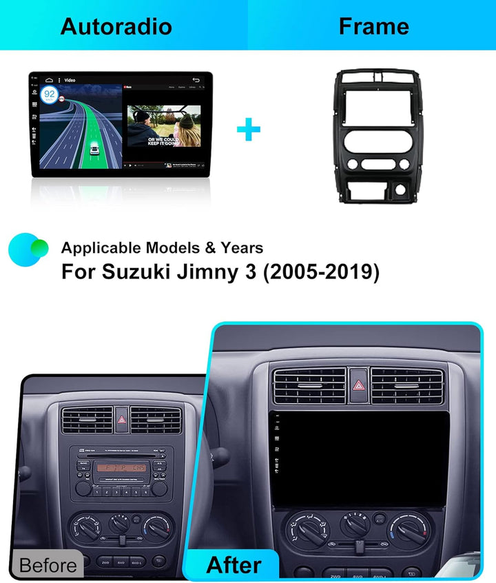 JOYX Android 12 Autoradio Passt für Suzuki Jimny 3 (2005-2019) - Kabellos Carplay + Android Auto - R