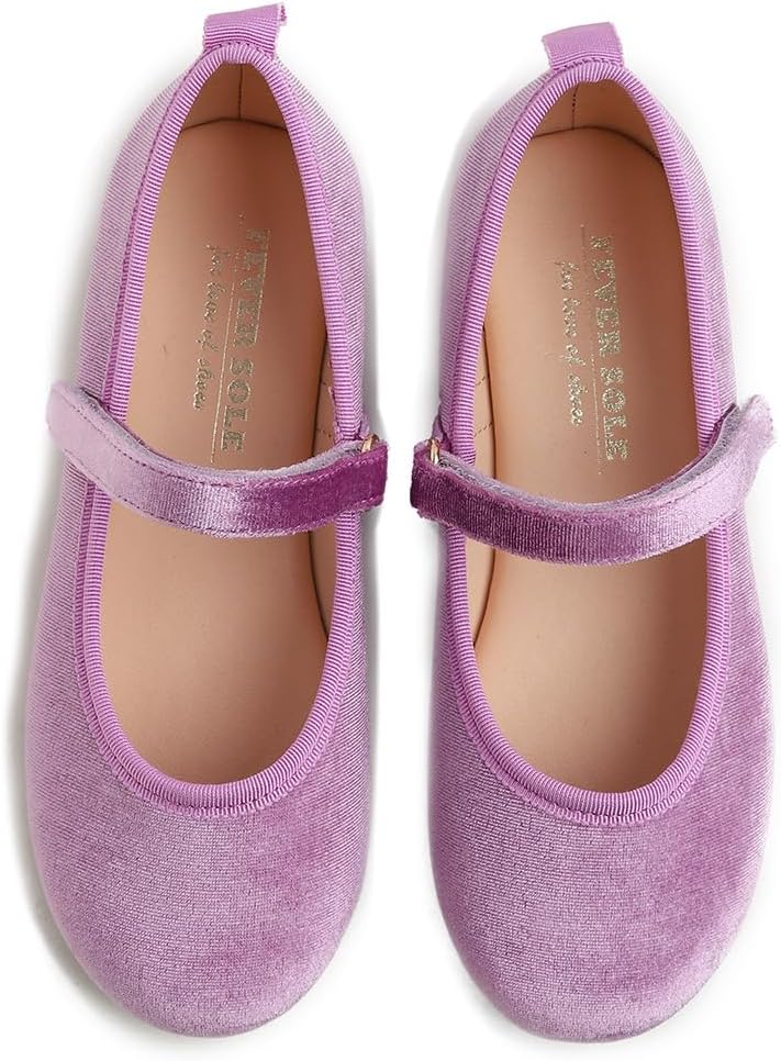 Feversole Girls Cute Dress, Mädchen süsses Kleid Mary Jane Schuhe weiche Party Urlaub Ballerinas 30
