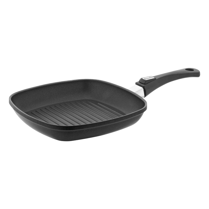 Berndes Vario Click Induction Grillpfanne 30x30cm, Aluguss, antihaftversiegelt, Abnehmbarer Griff, 5