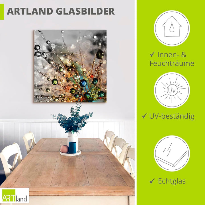 ARTland Wanddeko Glasbilder Wandbild Glas Bild einteilig 20x20 cm Quadratisch Natur Botanik Blumen P
