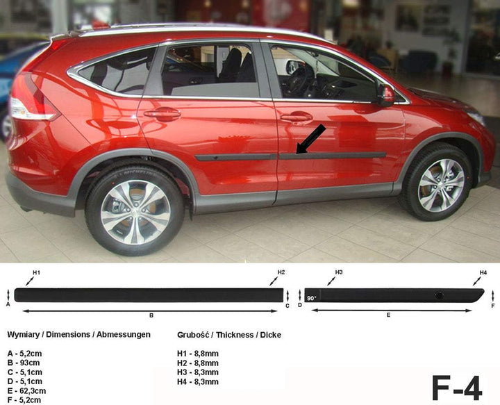 Seitenschutzleisten schwarz passend für Honda CR-V IV SUV 4. Generation ab Baujahr 09.2012- F4 (3700