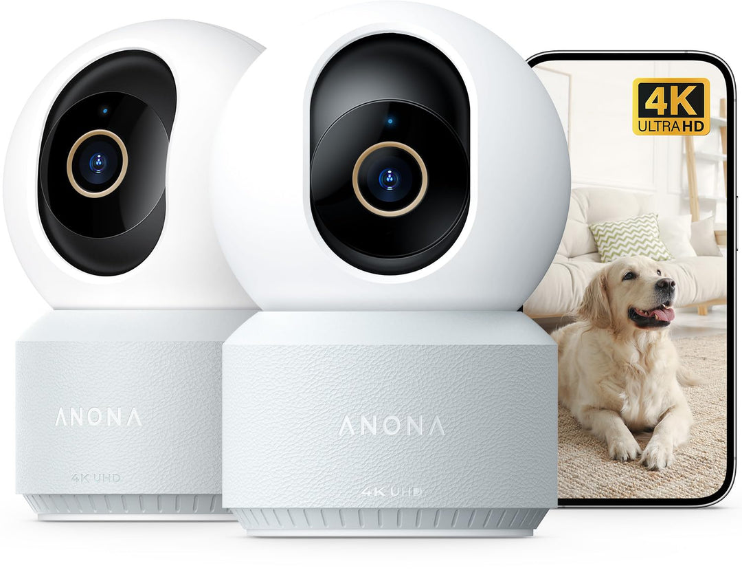 Anona Pano 4K UHD Innenüberwachungskamera, 360° Grad Kamera Überwachung Indoor, Wi-Fi 6 | Personen-/