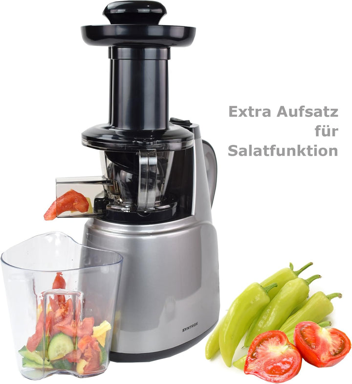 Syntrox Germany SJ-150W-AC Langsam Entsafter mit 2 Einschüben, Frucht Eismaschine und Salatfunktion