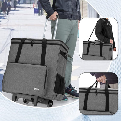 CURMIO Reisetasche für Desktop PC, PC Gehäuse Tasche mit Abnehmbarem Trolley, Desktop-Computer-Trage