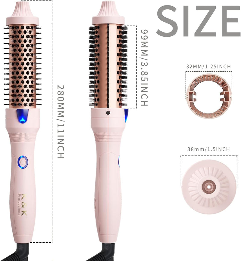 K&K Thermobürste Keratin Thermal Brush Protect Beheiztes Fass Heisse Haarbürste, Ionisch Glatt Schei