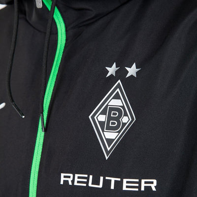 Puma Borussia Mönchengladbach Prematch Woven Jacket BMG Kapuzenjacke Gladbach PUMA BLACK / PUMA GREE