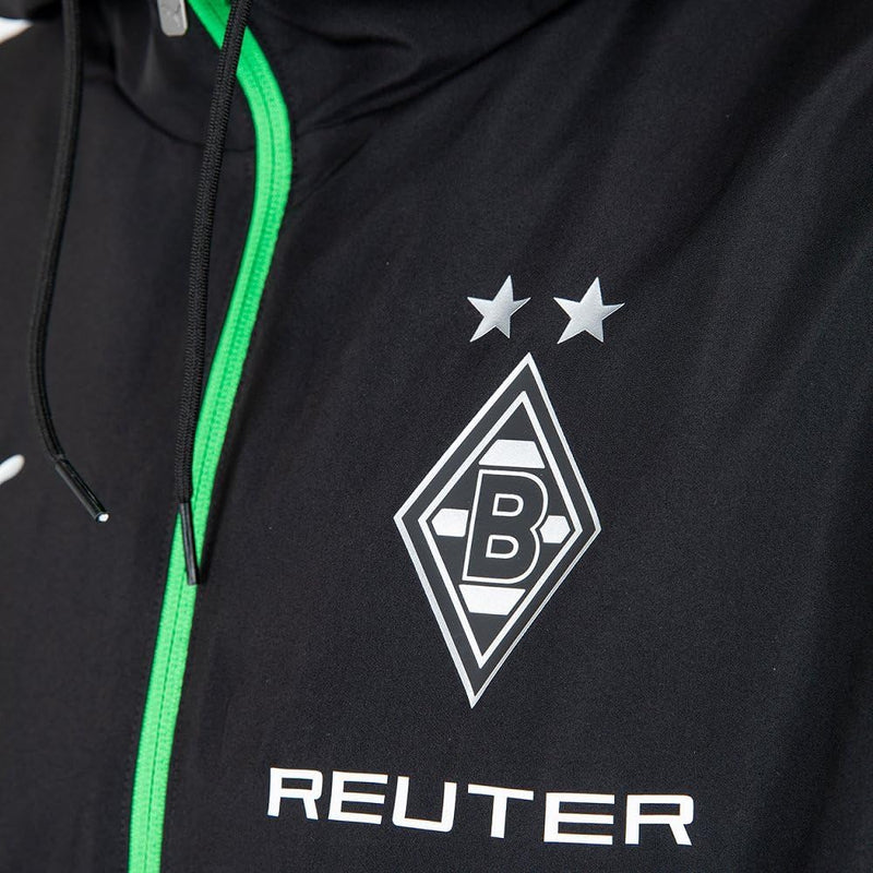 Puma Borussia Mönchengladbach Prematch Woven Jacket BMG Kapuzenjacke Gladbach PUMA BLACK / PUMA GREE