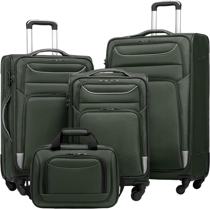 COOLIFE Koffer Trolley Koffer Reisekoffer von 4 Rollen Stoffkoffer Handgepäck TSA-Schloss Der Koffer