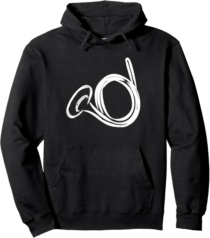 Waldhorn Zeichnung Hornspieler Horn Pullover Hoodie