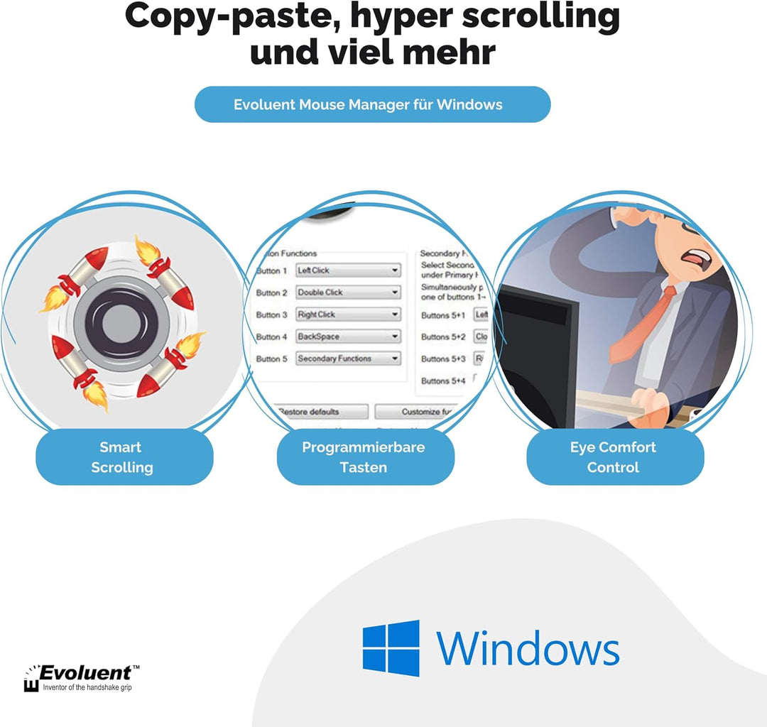 Evoluent VM3R VerticalMouse 3 Maus USB für Rechtshänder