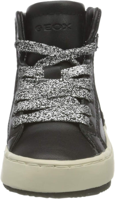 Geox Mädchen J Kalispera Girl A Sneaker 26 EU Black Dk Silver, 26 EU Black Dk Silver