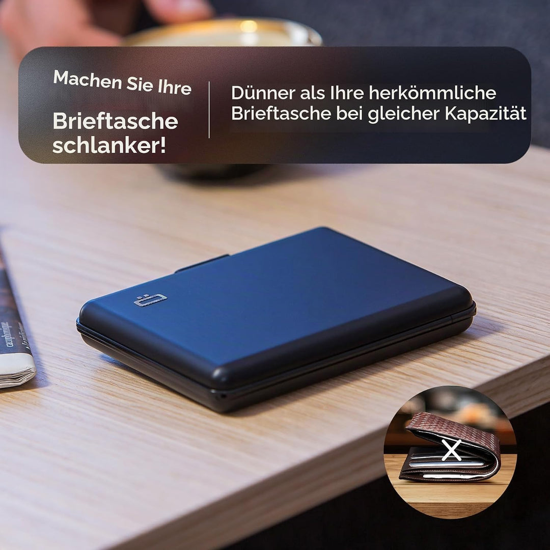 ÖGON Smart Wallets - Aluminium Geldbörse Big Stockholm - RFID Blockierung Kartenetui - Bis zu 10 Kar