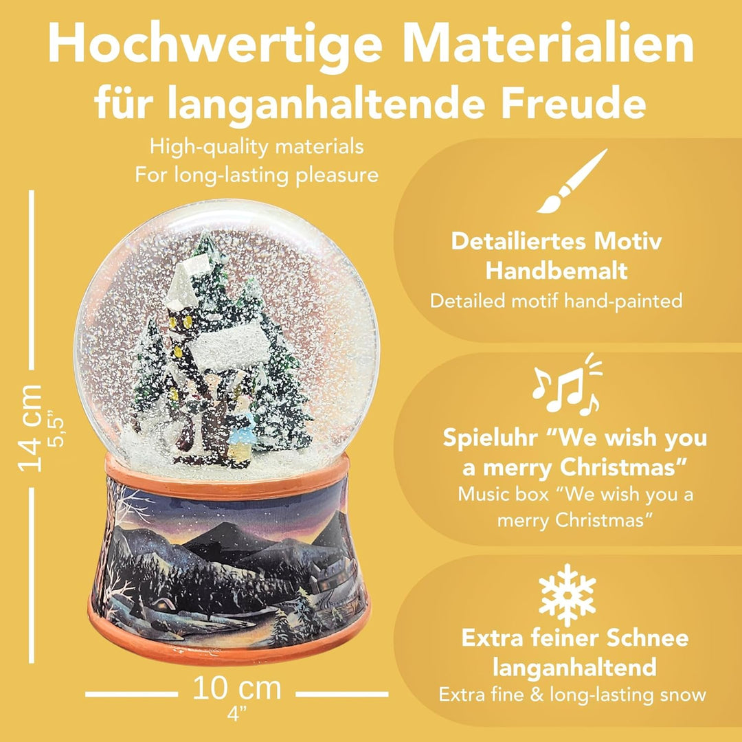 Nostalgie-Schneekugel Romantischer Winterspaziergang Spieluhr Winter Wonderland 10cm Durchmesser * 2