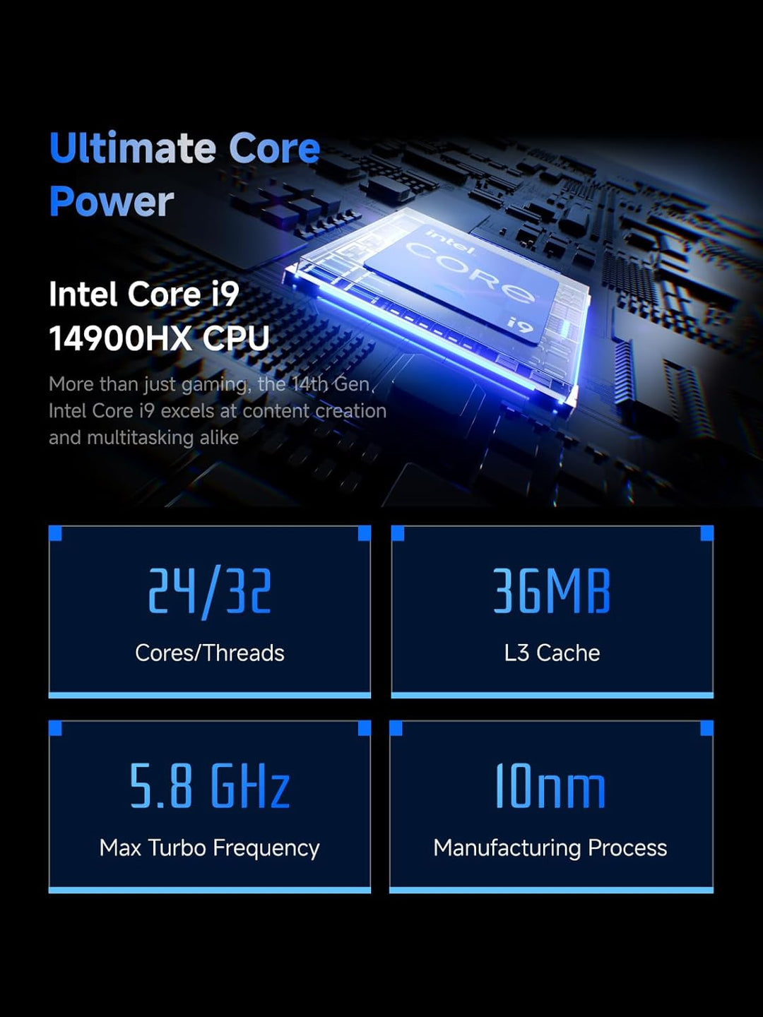 MINIS FORUM G7 Pro Gaming Mini-PC, Intel Core i9-14900HX (24C/32T, bis zu 5,8 GHz), RTX 5070 GPU 8GB