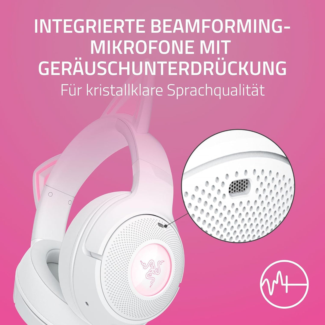 Razer Kraken Kitty V2 BT - Kabelloses Bluetooth RGB Headset mit Kitty Ears für Gaming und Streaming