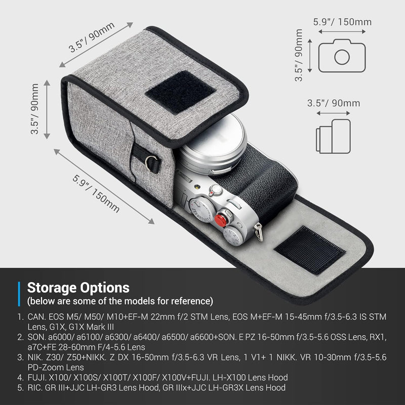 JJC Kompakt Kameratasche Tragbare Camera Beutel für Fuji X100VI X100V X100T für Sony a6700 a6600 a64