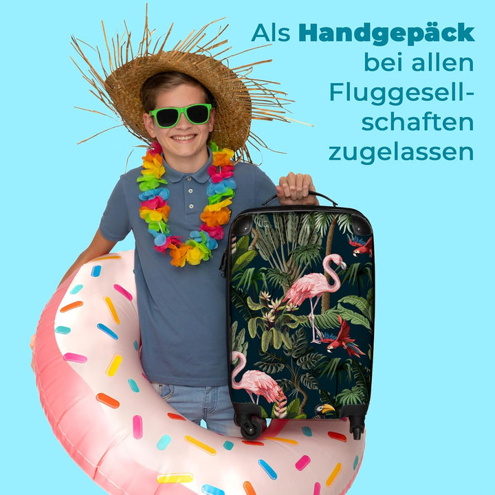 NoBoringSuitcases.com® Koffer Handgepäck Trolley Rollkoffer Kleine Reisekoffer mit 4 Rollen - Jungti