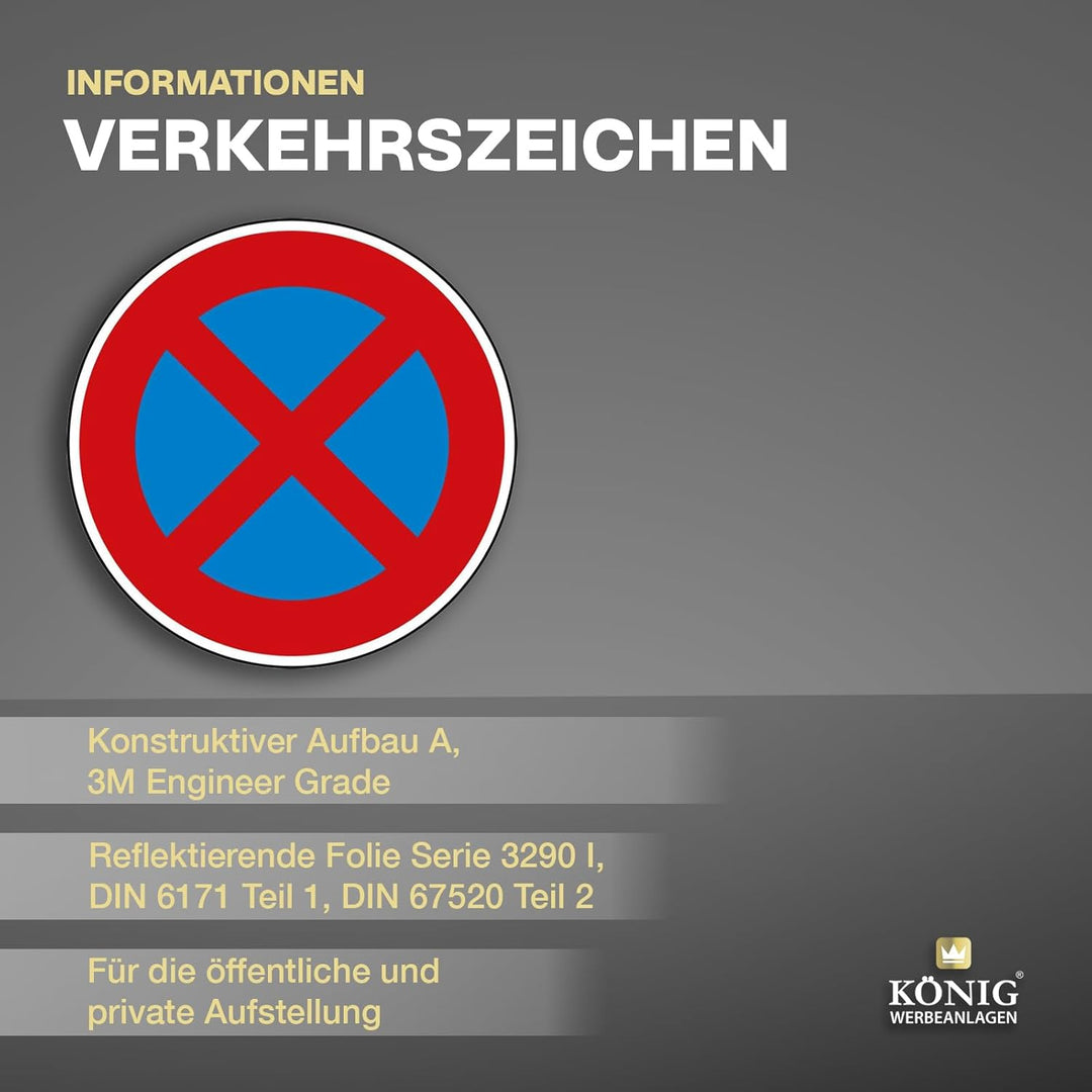 Verkehrszeichen Absolutes Halteverbot Nr. 283 | Ø 600mm, Alu 2mm, RA1 | Original Verkehrsschild nach
