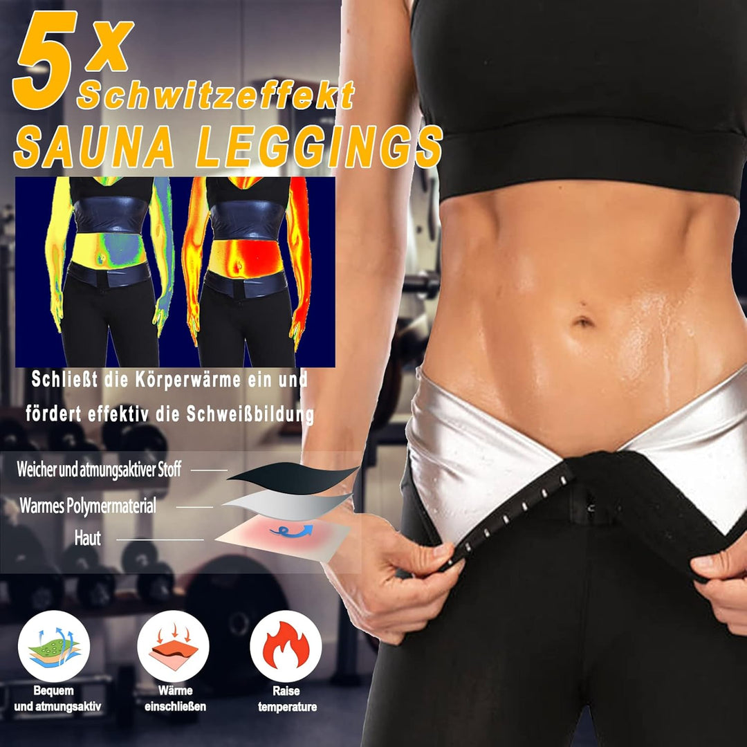 Merlvida Shape Leggings Damen High Waist Sauna Jogginghose Abnehmen Sporthose Bauchkontrolle Body Sh