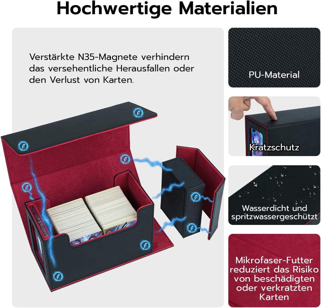 Doppelschicht Card Deck Box für MTG, Commander Displays,passt für 200 Kartens /22pcs 35PT Magnetic C