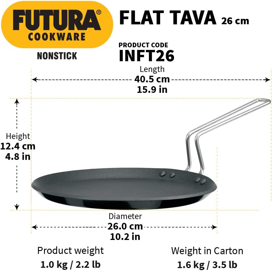 HAWKINS Futura Antihaft-Tava-Grillplatte, für Induktionsherde, 25,4 cm, Schwarz 10\" Induction, 10\"