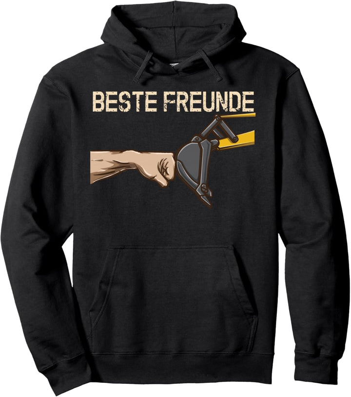 Baggerfahrer Bagger Baggerschaufel Faust Beste Freunde Pullover Hoodie