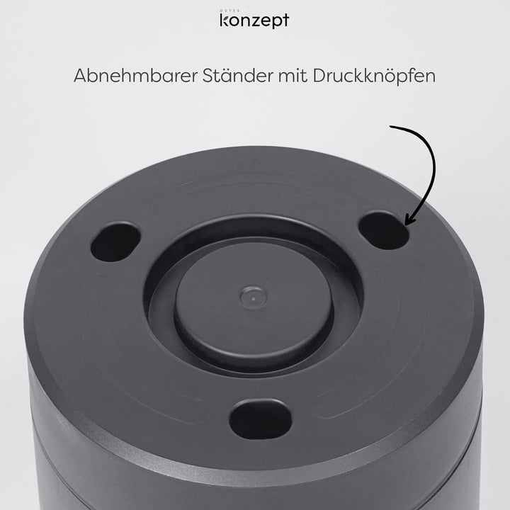 KONZEPT Blumentopf mit Untersetzer 38 cm - grosser Übertopf aus Kunststoff für Zimmerpflanzen, moder
